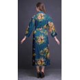 thumbnail image 4 of Bimba Robe en Coton Bleu à Feuilles Florales et Rose Kiko pour Femmes, Légère, Imprimée, Croisée, Chemise de Demoiselle d'Honneur pour la Préparation X, 4 of 5
