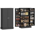 thumbnail image 1 of HOMCOM Armoire de Rangement pour Garde-Manger de Cuisine avec Étagères à 5 Niveaux Noir, 1 of 10