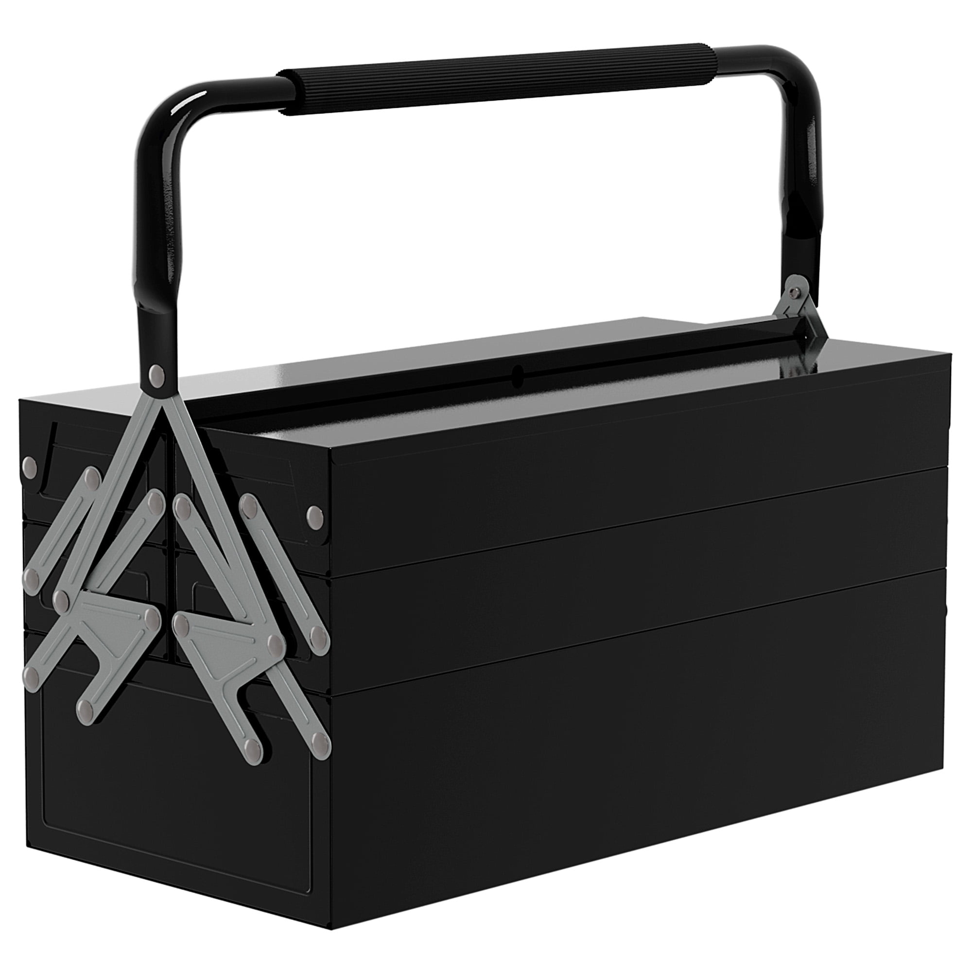 DURHAND Coffre à Outils en Métal Portable Armoire à Outils en Acier avec Poignée, Noir