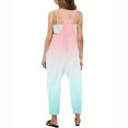 thumbnail image 4 of RXIRUCGD Girls Casual Jumpsuits Gradient Print Sleeveless Summer Rompers Long Pants With Pockets For 5-14 Years( Pink, Size:7 Years ), 4 of 6