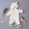 thumbnail image 4 of Nouveau-né Bébé Garçon Fille Hiver Sweat à Capuche Romper Combinaison Tricotée à Manches Longues, 4 of 6
