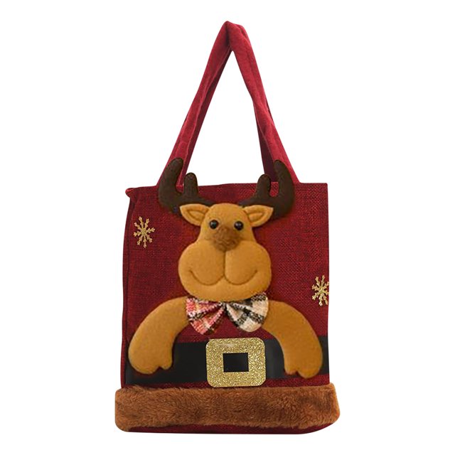 RXIRUCGD Sacs-Cadeaux de Noël Rouges avec Poignée, Petits Sacs Fourre-Tout en Tissu Réutilisables pour Bonbons, pour Cadeaux de Fête de Noël, Mariage, Anniversaire