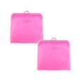 thumbnail image 1 of Oleegame 2 Pcs Boîtes à Collations pour Enfants pour l'École Sac de Rangement Alimentaire en Silicone Réutilisable Sac à Sandwich Sac de Congélation Scellé Sac à Collation Liquide Lunch Fruit Sac de Produits Frais / Meilleur Sac de Rangement et de Cuisson (1 Pce) Rose, 1 of 9