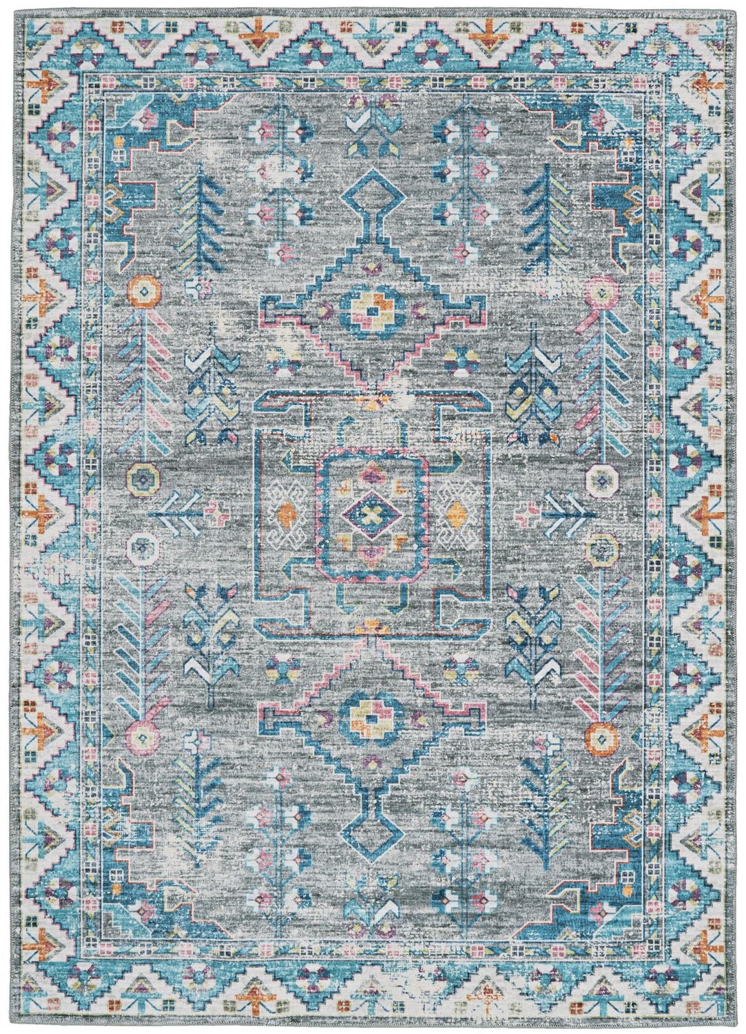 Tapis d'appoint lavable Barron 2 pi x 3 pi gris et vert