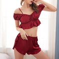 thumbnail image 2 of B91xZ Vêtements de Nuit pour Femmes Mode Ensemble Camisole de Pyjama Chemise de Nuit Vêtements de Nuit, Rouge TG, 2 of 3