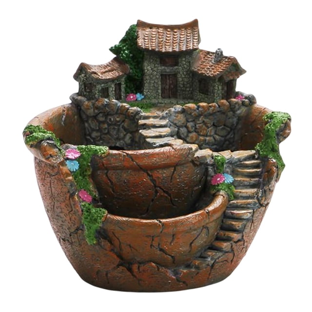 Plants Planter Flower Pot Fairy Garden Design Decorative for Hotel Orange