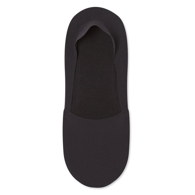 George Women's Liner Socks 3-Pack showing a single black liner sock with a low-cut design, stretch nylon and spandex upper, and cotton sole, designed for casual wear with flats, loafers, and low-cut sneakers, also suitable for comfortable wear with slip-on shoes.