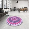 thumbnail image 4 of Ahgly Tapis d'Intérieur Lavable en Machine Carré Transitionnel Orchidée Violet, 4 Pieds Carré, 4 of 7