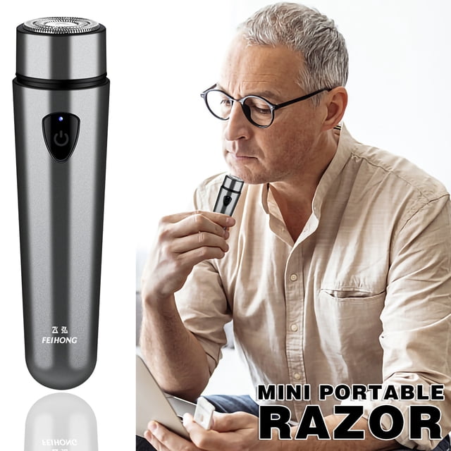 Weiqiqre Vente Mini Rasoir Électrique Portable - Rasoir USB Rechargeable avec Tondeuse Compacte Sans Fil à Recharge Rapide pour Nez et Moustache pour Usage Humide et Sec