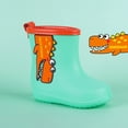 thumbnail image 2 of NOKIO Bottes de Pluie Classiques à Col Montant Semelle Antidérapante en TPR Semelle Intermédiaire Résistante aux Perforations Imprimés de Dessins Animés Fantaisistes Construction Waterproof pour Enfants Filles Garçons, 2 of 3