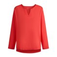 thumbnail image 1 of Yuyuzo Long Sleeve Shirts for Men Cotton Linen Notch V Neck Solid Color Casual Fall Winter Basic Tops, 1 of 5