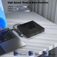 thumbnail image 3 of LoonWear Disque Blu Externe, Brûleur Bluray Externe USB 3.0 & Type-C, Lecteur Blu Portable 3D, Disque Blu/dvd Externe pour PC, Disques Blu Externes pour Windows, MacOS, Lapt, 3 of 5