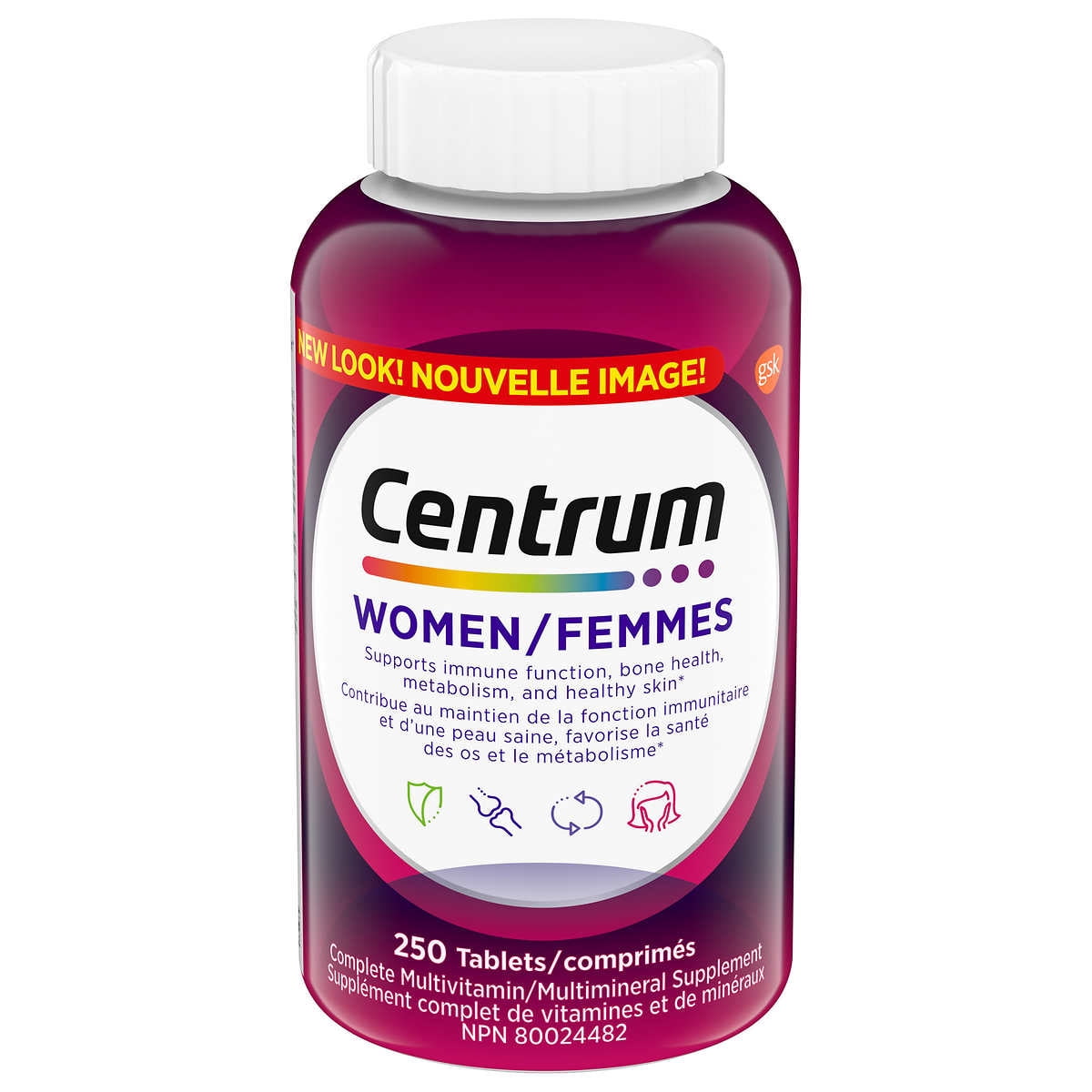 Centrum Complete Multivitamin and Mineral Supplement for Women - 250 Tablets