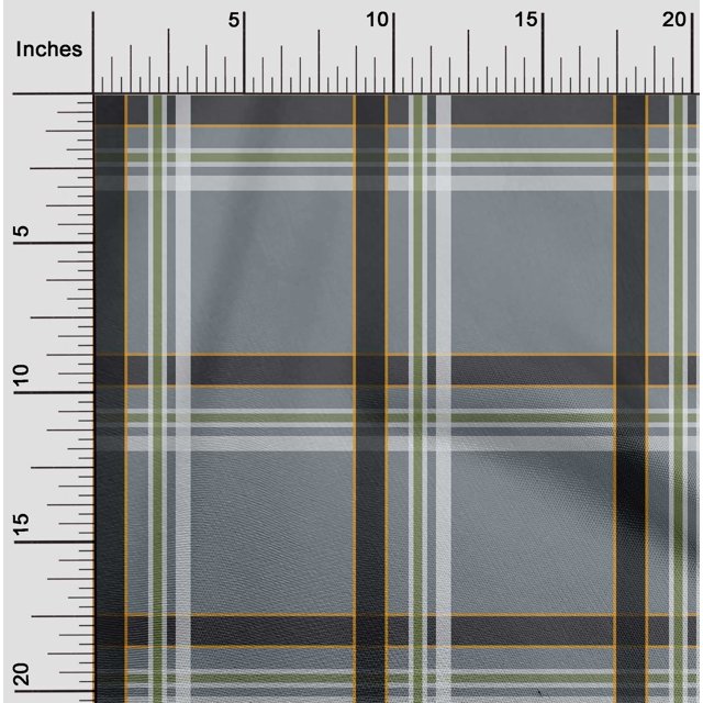 oneOone Cotton Poplin Gray Fabric Madras Check Craft Projects Decor Fabric Printed By The Yard 56 Inch Wide