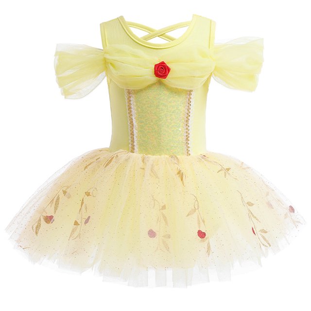 Justaucorps-robe de Ballet une Pièce pour Filles, Tutu, Robe de Princesse, Tenue d'Entraînement, 2 à 8 Ans