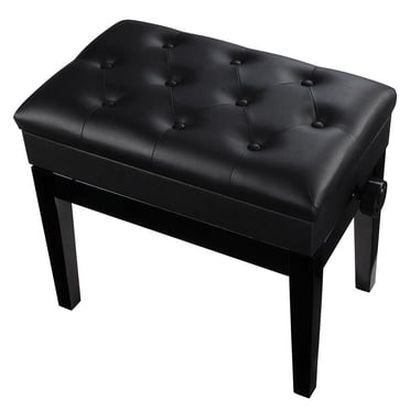Bison Prosound (TM) Banc de Piano Noir à Hauteur Réglable, Clavier Rembourré en PU, Siège de Rangement, Capacité de Poids 264 Lb