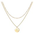 thumbnail image 1 of SIfdSeng Women's Fashion Heart Letter Necklace 26 Letters Circular Double Layer Neck Chain, 1 of 5