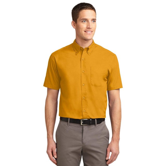 Port Authority Men's Short Sleeve S Athletic Gold/Light Stone