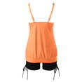 thumbnail image 3 of Women Swimsuits Solid Color Stylish Ruffle Tankini Tops with Boyshorts Orange Bathing Suits for Women XXL, 3 of 6