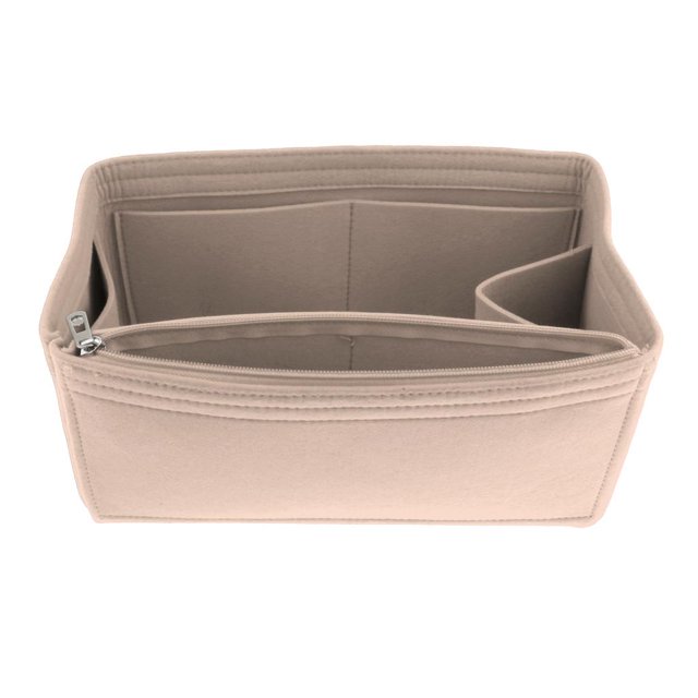 lionlar Zippered Handbag Insert Purse Cosmetic Makeup Organizer Bag Khaki