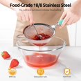 thumbnail image 3 of U-Taste Passoire à Mailles Fines Moyennes : Tamis Alimentaire de Cuisine en Acier Inoxydable 18/8 de 4,73 Po à 30 Mailles avec Poignée en Silicone Rivetée Robuste, Passoire Métallique Profonde Portative Robuste pour Riz, Quinoa (Aqua Sky), 3 of 9