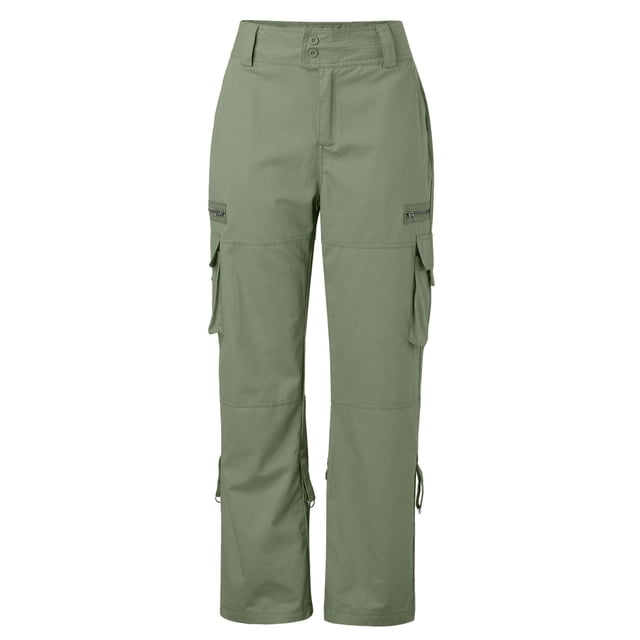 LUOGENLI Pantalon Décontracté pour Femme Pantalon Rétro Français à Jambe Grand pour Femme Poche Décontracté Ample à Jambe Droite Pantalon de Travail pour Femme Pantalon Habillé Décontracté pour Femme Extensible Vert TP