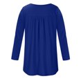 thumbnail image 4 of FAIWAD Tunique Basique pour Femmes Manches Longues Col Rond Blouse Boutonnée Décontractée Plissée Ample, 4 of 6