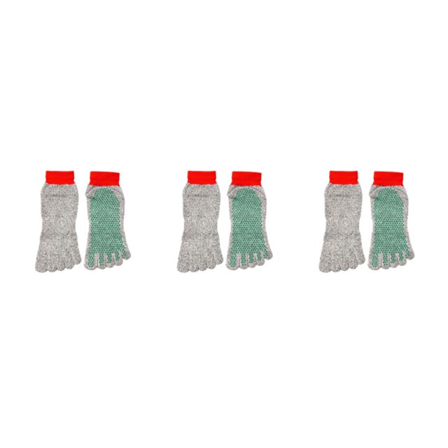 maskred Prevent Foot Injuries On Any Adventure With 5 Toe Cut Resistant Socks Grey Is Gray green red bind 3Set