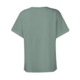 thumbnail image 4 of Dealovy Womesn Tops Summer Casual V Neck Buttons T-Shirts Short Sleeve Solid Color Loose Fitted Tees, 4 of 7
