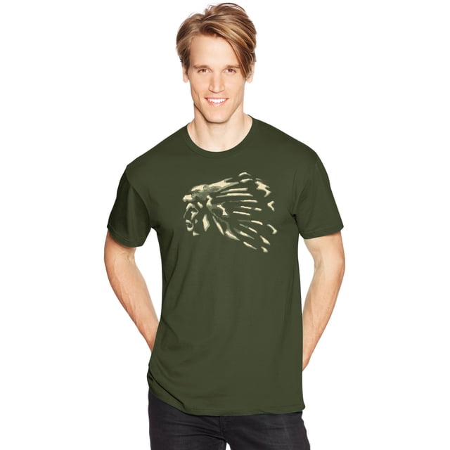 Hanes Mens Graphic Tee, L, Reflector Green Heather