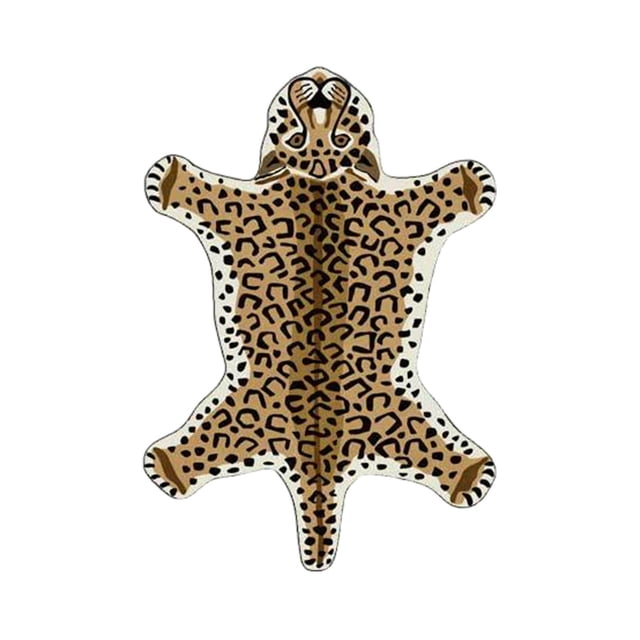 Sokhug Tiger Print Rug Cartoon Cute Faux Area Rugs Fluffy Lion Leopard Animal Print Mat Carpet Small Rugs for Playroom Room Home Decor 30x18in