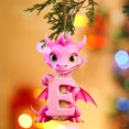 thumbnail image 3 of Fridja Personalized Dinosaur Christmas Ornament 26 Letters Hanging Pendant Ornaments 2024 Plastic Initial Monogram Xmas Tree Decorations with Hanging Rope Unique Customized Fun Gift for Kids, 3 of 3
