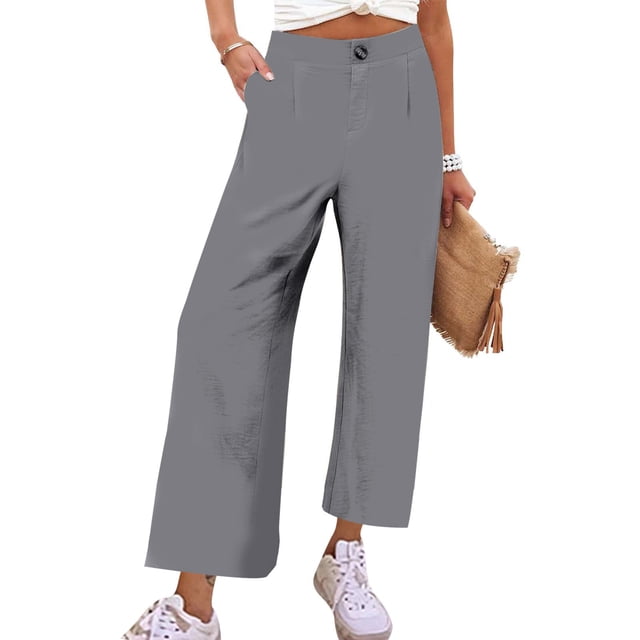 Gifts for Mom LSLJS Women Loose Casual Comfortable Solid Color Straight Leg Wide Leg Pants Womens Work Pants