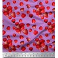 thumbnail image 1 of Soimoi Rayon Fabric Raspberry,Strawberry & Cherry Fruits Printed Fabric 1 Yard 42 Inch Wide, 1 of 3