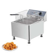 Electric Deep Fryer with Basket and Lid, 11.6 Quart Countertop Fryer with Adjustable Feets, Stainless Steel Commercial Deep Fryers for Restaurant Home Use, 110V 1700W