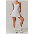 thumbnail image 4 of PISONIC Robe de Tennis et de Golf pour Femmes avec Soutien-Gorge Intégré, Short, Dos Nu, Encolure Carrée, Ourlet Plissé, Robes Athlétiques avec Poches, 4 of 8