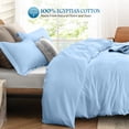 thumbnail image 3 of 900 TC 100% Egyptian Cotton Duvet Cover Zipper Closur Ultra Soft Durable and Fade Resistant Solid Pattern, 3 of 8