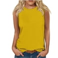 thumbnail image 1 of Erwazi Débardeurs d'Été pour Femmes Grande Taille Col Rond Sans Manches Chandails Basiques pour Femmes T-Shirts Décontractés Amples, 1 of 4