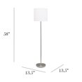 thumbnail image 3 of Lampe de sol en nickel brossé pour tambour, de conception simple, blanc, 3 of 7