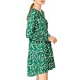thumbnail image 4 of INSPIRE CHIC Robe Décontractée pour Femme à Fleurs, Col en V, Taille Cintrée, Manches Longues, 4 of 6