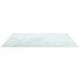 thumbnail image 2 of vidaXL Table Blanche 70x70 cm 6 mm Verre Trempé avec Design Marbre, 2 of 4
