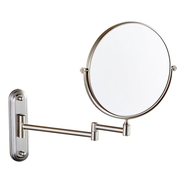 Miroir de Meuble-Lavabo avec Lumières Miroirs de Meuble-Lavabo Miroir de Maquillage Montage Mural Métal Rond 6/8 Pouces Miroir de Maquillage Double Face, Utilisation Grand