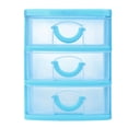 thumbnail image 1 of HCBY Plastic Mini Drawer Organizer, Removable Colorful Drawers for Beads, Jewelry, Pills, Small Parts Storage, Desktop Multilayer Sundries Case(Sky Blue 3 Tier,5.12"x3.54"x4.53"), 1 of 5