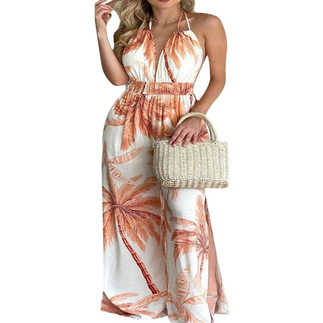 Combinaison à Imprimé Floral pour Femmes, Décontractée, Confortable, d'Été, Sans Manches