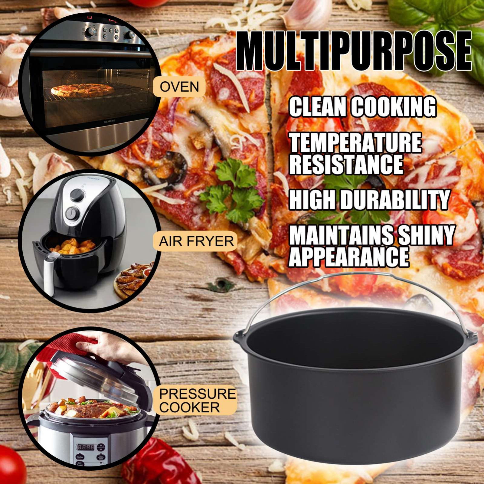 8 Inch Non Stick Air Fryer Small round Baking Pan Tube Cake Pan with Removable Bottom Chocolate Melts compatible with Machine for Candy Making Candy Makers Chocolate Small Nonstick Pan for Air Fryer