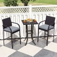 thumbnail image 1 of Costway 3 PCS Patio Wicker Bar Set Rattan Chairs & Square Table with Heavy-Duty Metal Frame, 1 of 10