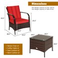 thumbnail image 2 of Gymax Ensemble de Conversation en Rotin pour Patio 3 Pcs Ensemble de Meubles d'Extérieur avec Table Coussins, 2 of 10