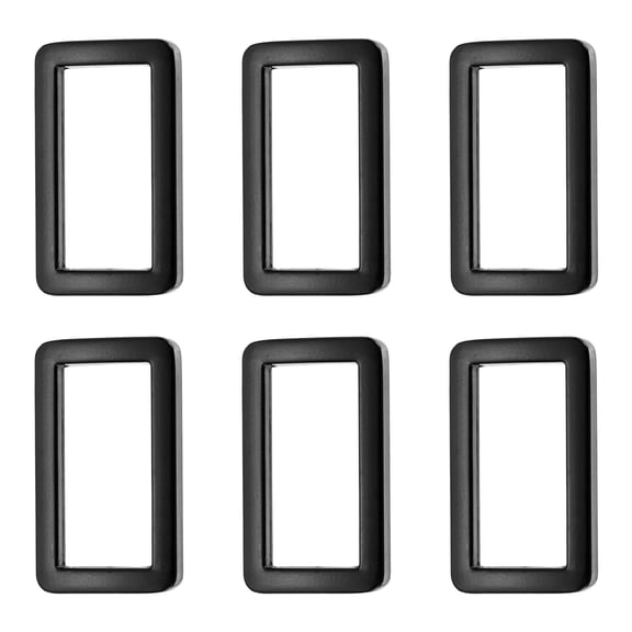 Uxcell 6 Pcs Anneaux Rectangulaires Plats en Métal avec Boucle, Anneaux Rectangulaires de 1 Pouces / 25,7 mm Boucle Carrée en Sangle Boucle de Ceinture pour Sac Ceinture Porte-Clés Bricolage Boucle Fabrication de Sac, Noir