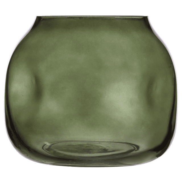 Bouclair Support de Pilier en Verre Bleu Sarcelle Riche avec une Forme Organique Épaisse et Courbée, Montré Orienté vers l'Avant sur un Fond Blanc, Idéal pour la Décoration de Bougies d'Intérieur et Convient pour Exposer de Petits Articles Décoratifs.