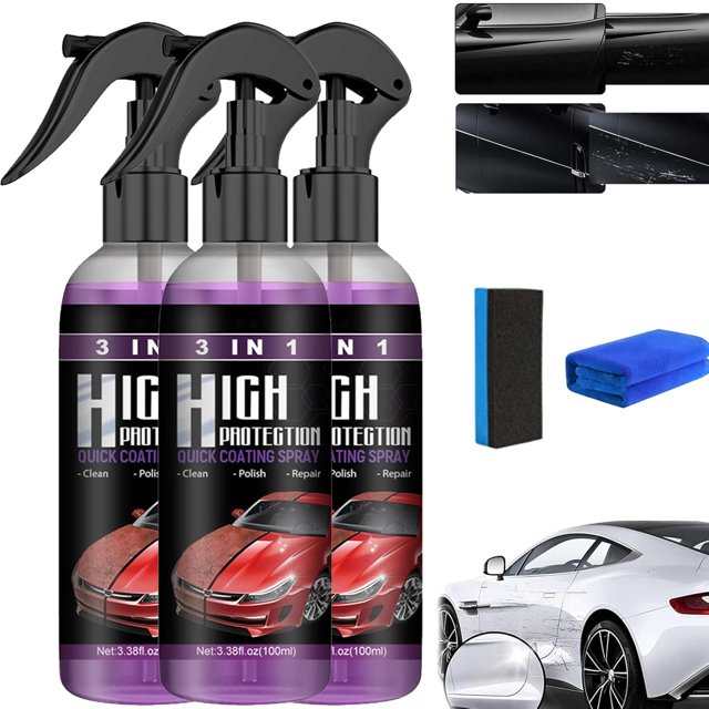 Turbo Shine Nexa, Nexa Car Scratch Remover, 3 in 1 High Protection Quick Car Coating Spray, Car Paint Scratch Repair, Cars Coating Spray Clean, Polish & Protect Your Cars Instantly (3)